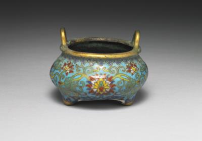 图片[2]-Copper incense burner in cloisonne enamels, Qing dynasty, Qianlong reign (1736-1795)-China Archive